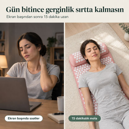 Akupresür Terapi Matı ve Boyun Yastığı Seti