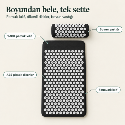 Akupresür Terapi Matı ve Boyun Yastığı Seti