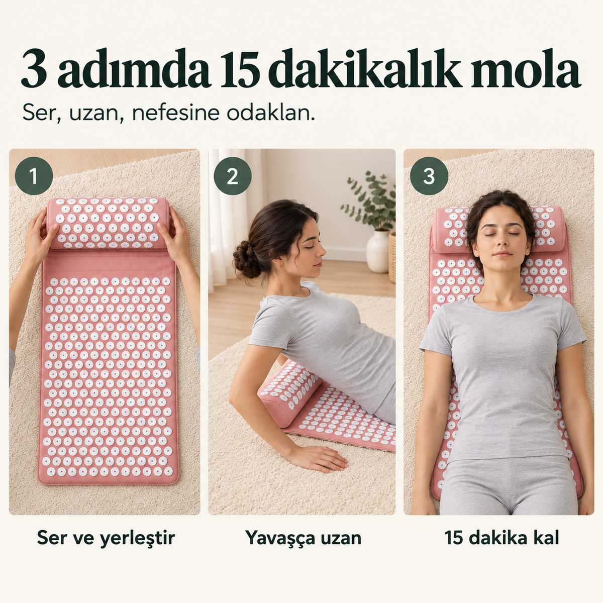 Akupresür Terapi Matı ve Boyun Yastığı Seti