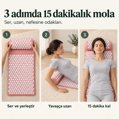 Akupresür Terapi Matı ve Boyun Yastığı Seti