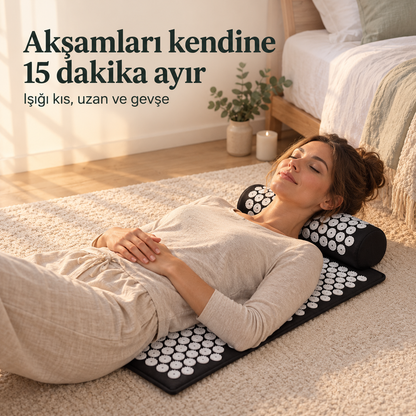 Akupresür Terapi Matı ve Boyun Yastığı Seti
